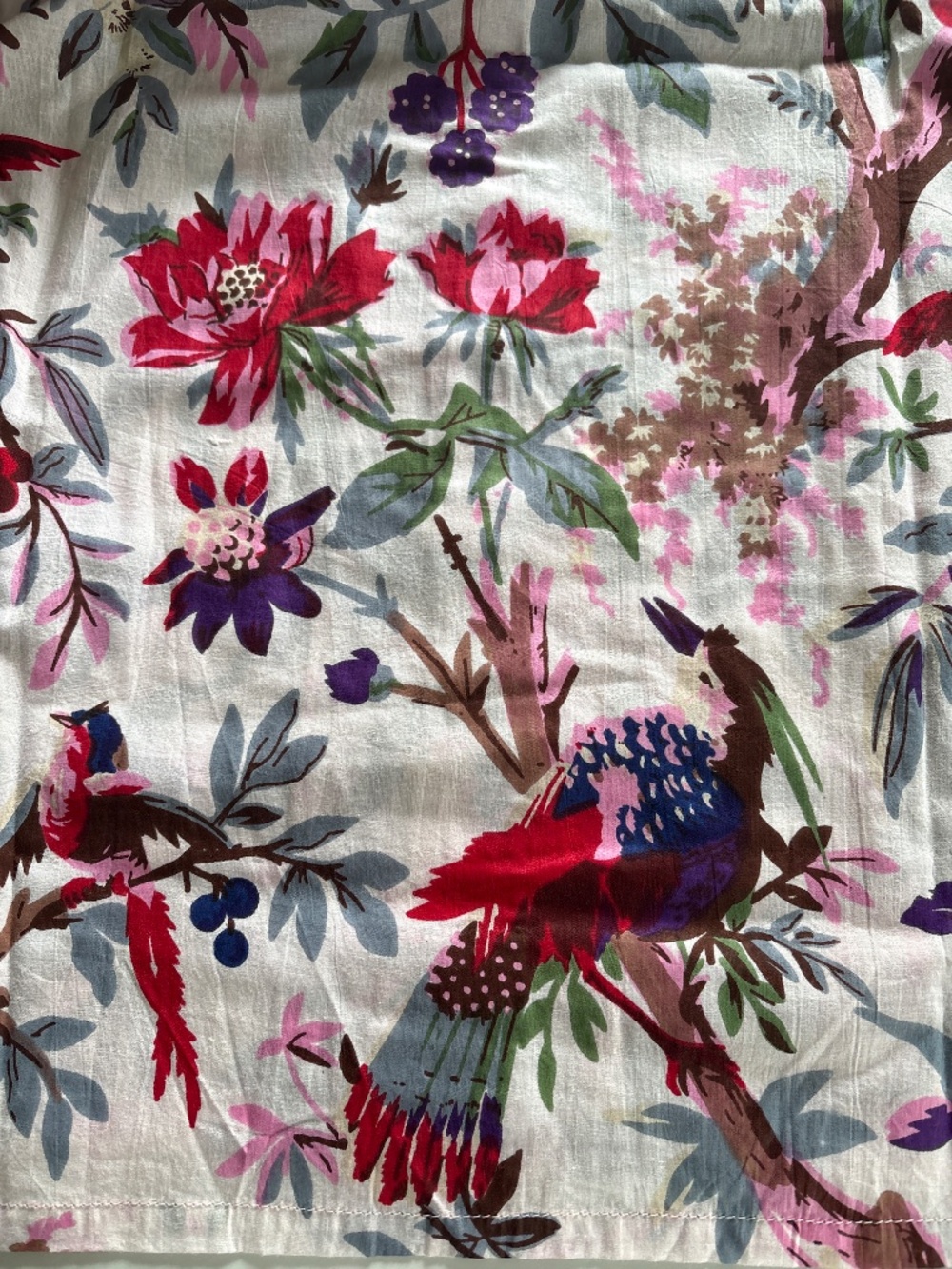 NWOT Handmade Handblock print bird print floral - Picture 2 of 3
